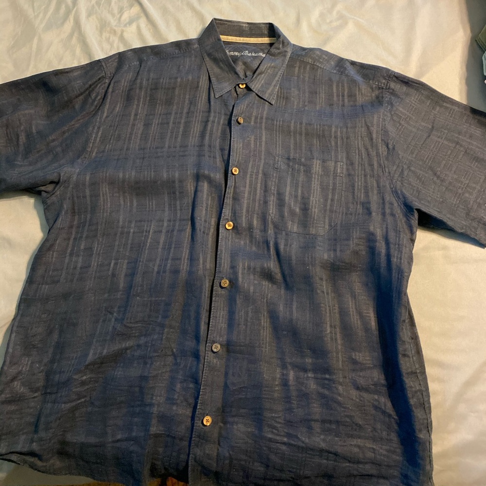 Navy Tommy Bahama Short sleeve camp shirt
